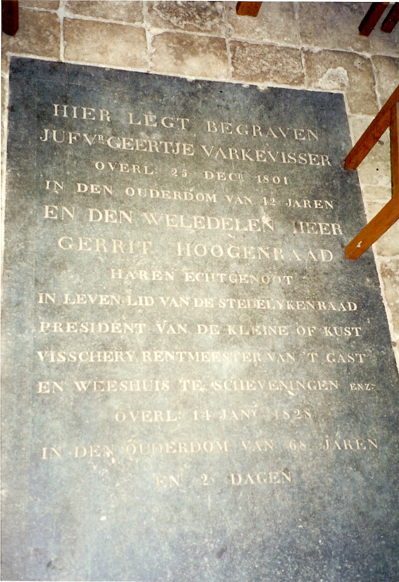 Grafsteen Gerrit Hoogenraad 1760-1828